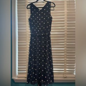 JBS Navy Blue Polka Dot Dress, Size 10